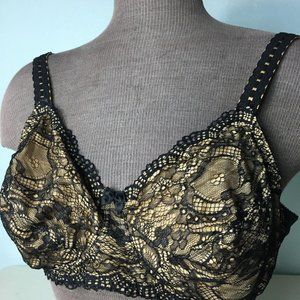 Classique #779 Mastectomy Bra 42A Beige Black Lace